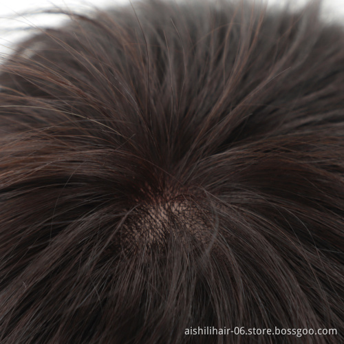 aishili Wholesale toupee Factory Price All Hand-made Human Hair Toupee for Men